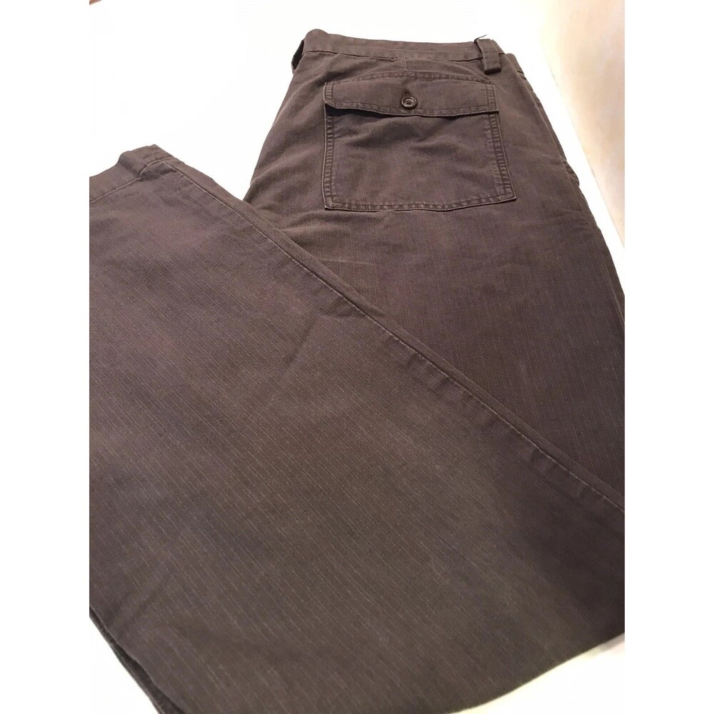 Banana Republic Brown Twill Pants Flat Front Bottom Flare Fashion Casual 36 X 34